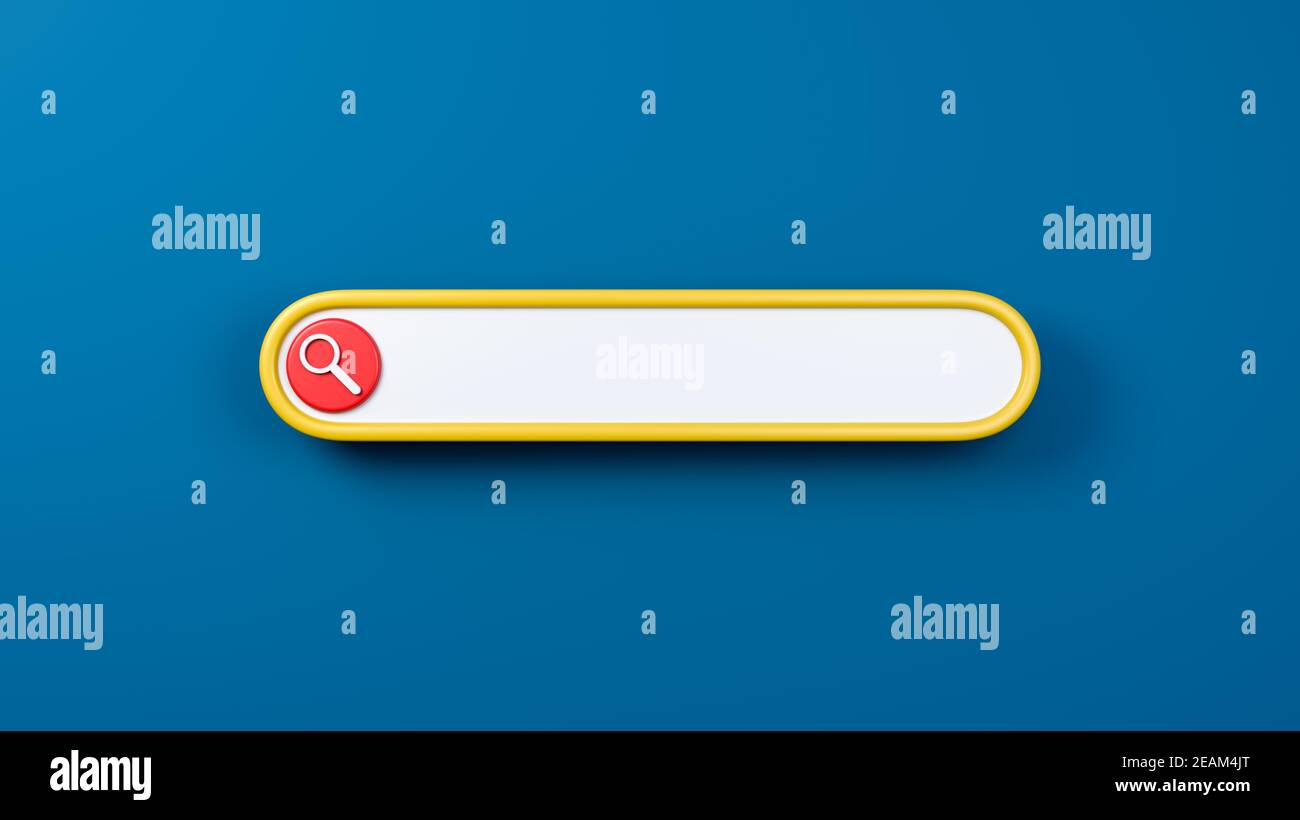 3D Search Bar on Blue Background Stock Photo - Alamy