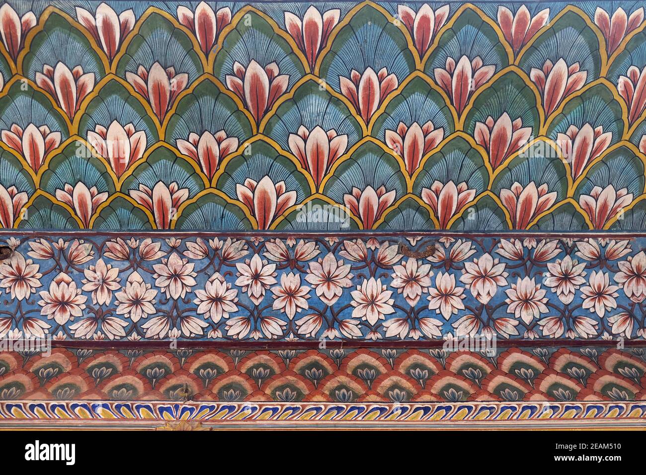 Wall paintings in the Chandra Mahal, Jaipur City Palace in Jaipur