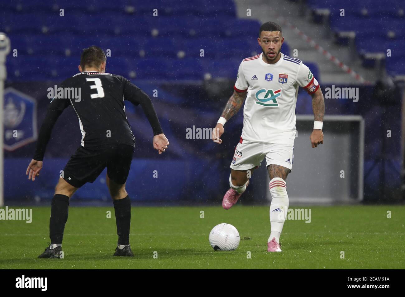 Memphis DEPAY of Lyon during the French Cup, round of 64 football match  between Olympique Lyonnais and AC Ajaccio on February 9, / LM Stock Photo -  Alamy