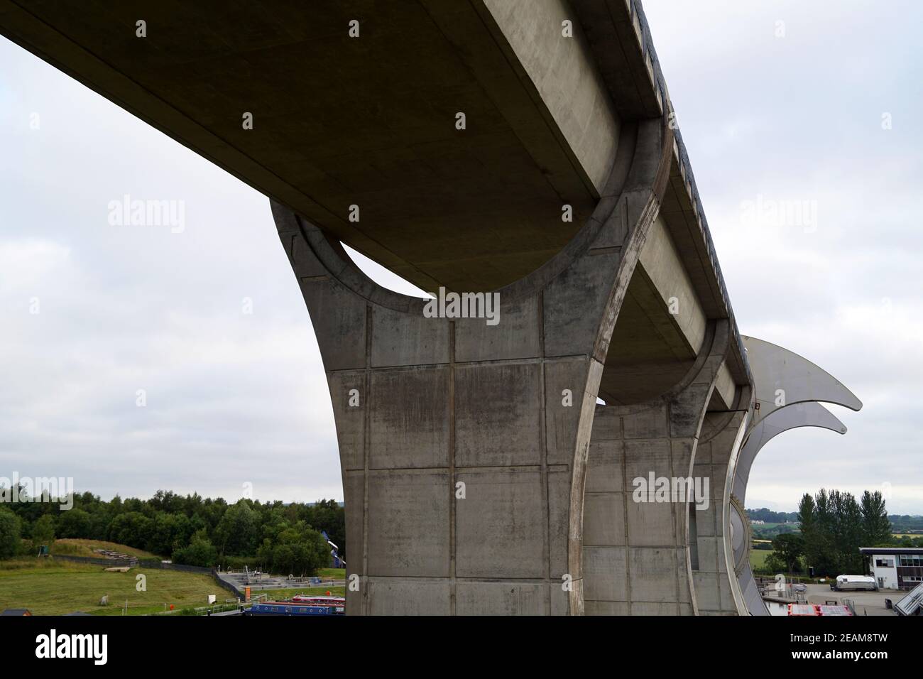 the Falkirk Wheel , the Falkirk Tunnel and the Union Canal Stock Photo