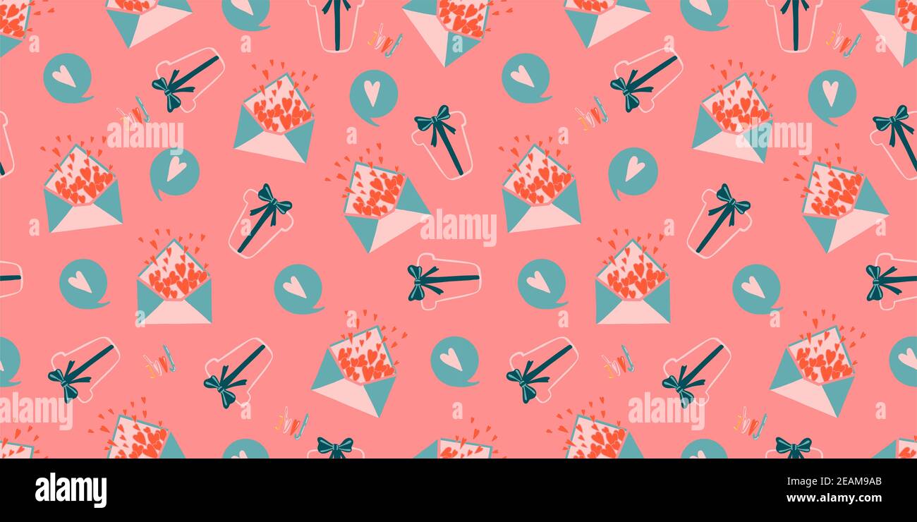 Modern paper art seamless pattern with pattern for wallpaper design. Seamless patterns. Background, wallpaper. Vector design template. Abstract retro vector texture. Valentine's day pattern Stock Photo