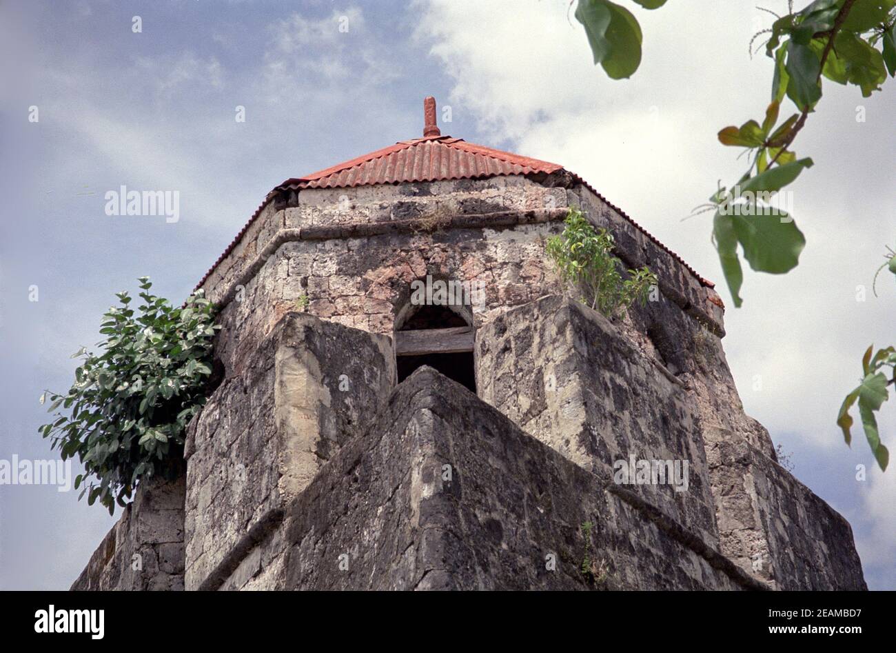 Old spanish watchtower in the Philippines Stock Photo