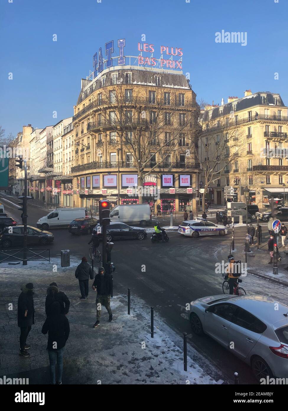 10 February 2021, France, Paris: The Tati department store in the 18th arrondissement of Paris. The historic house on the Boulevard de Rochechouart with an area of 6500 square meters is now to be partly used for social housing. (to dpa: 'Paris wants to renovate well-known Montmartre department store for social tenants') Photo: Julia Naue/dpa Stock Photo