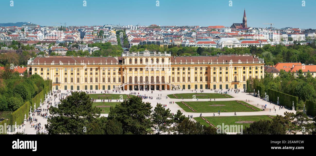 Beautiful park around Schonbrunn palace in Vienna, Austria Stock Photo