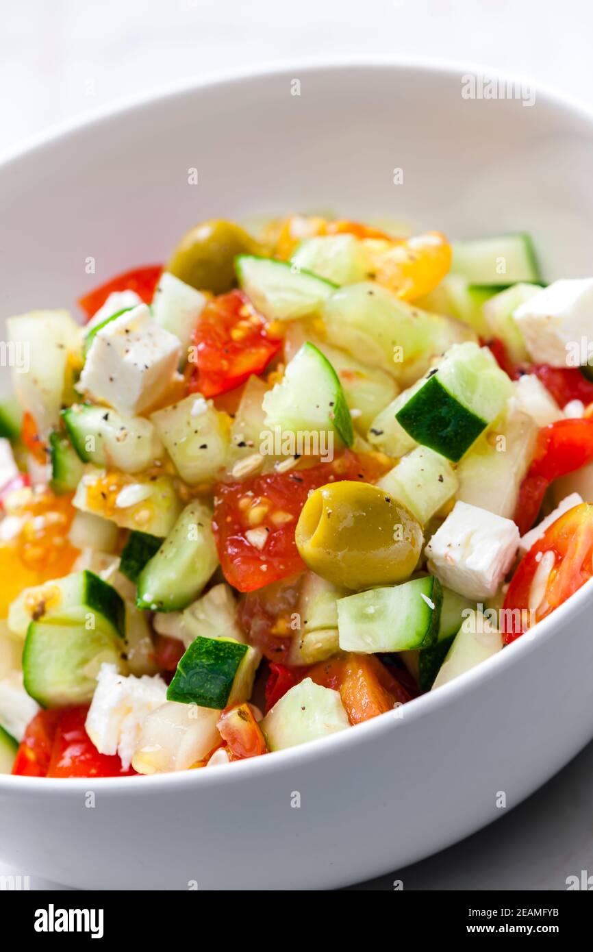 vegetable salad with feta cheese Stock Photo Alamy