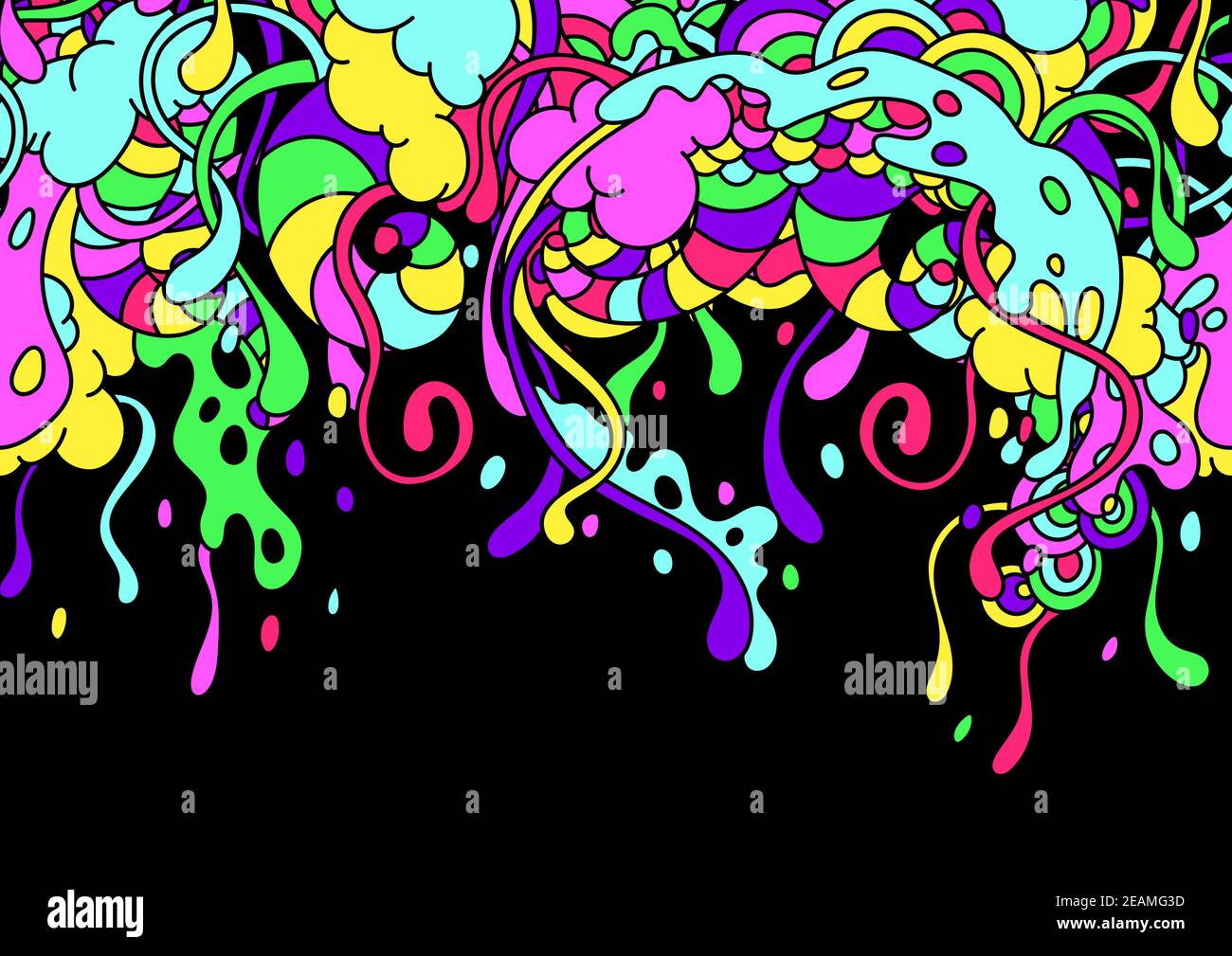 Seamless pattern with slime and tentacles. Stock Vector