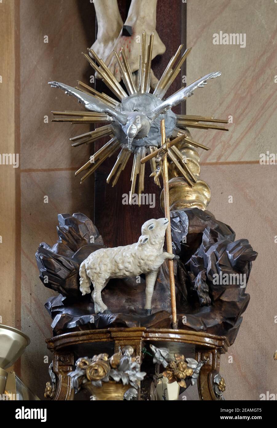 Lamb of God, Saint John the Baptist church in Zagreb, Croatia Stock