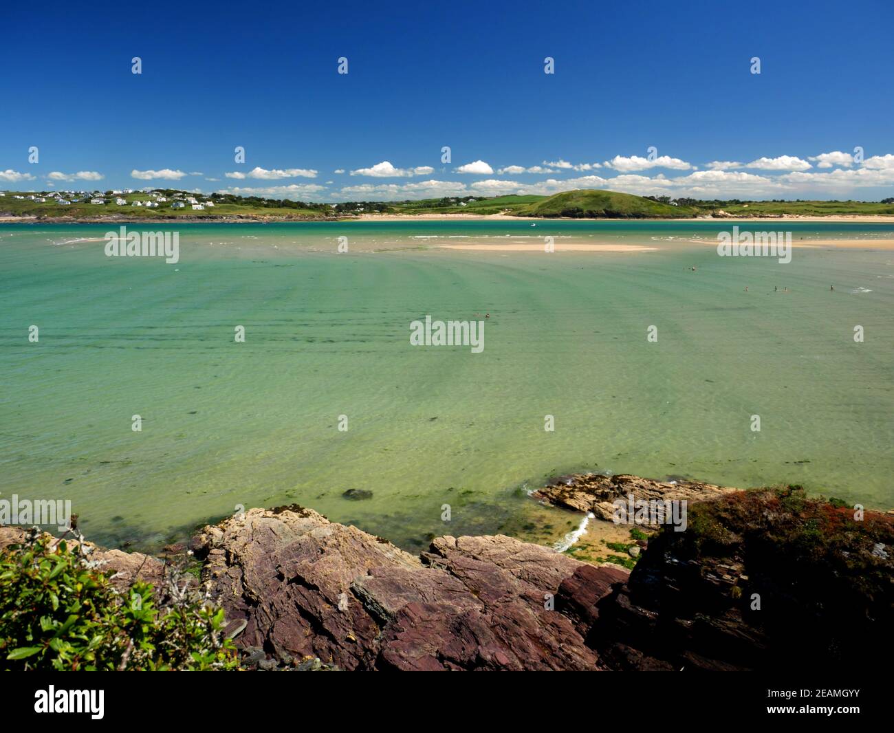Trebetherick, Brea Hill and St Enodoc seen from Hawker's Cove, across ...