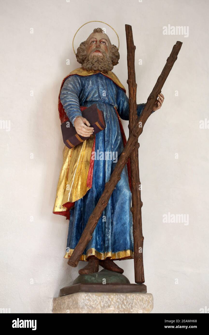 Statue of Saint Andrew in the church of Saint James in Ihlingen