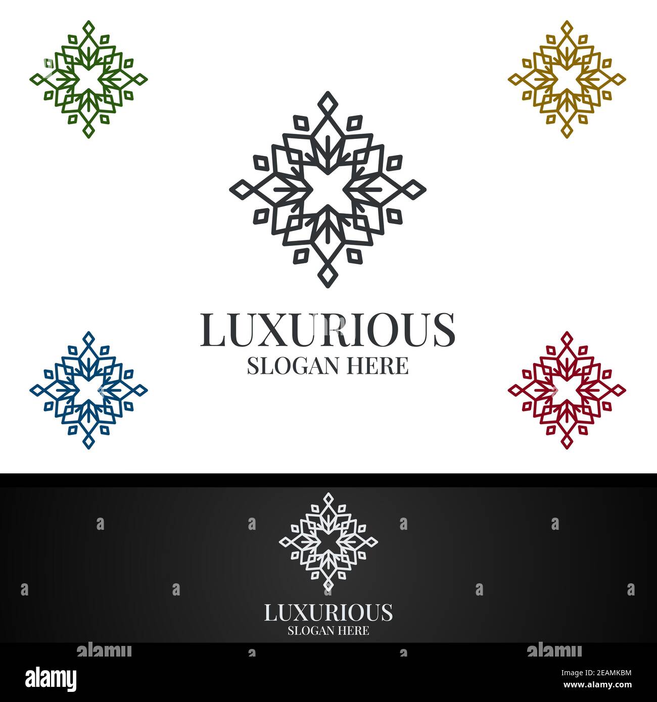 Modern Luxurious Royal Logo for Jewelry, Wedding, Hotel or Fashion Stock Photo