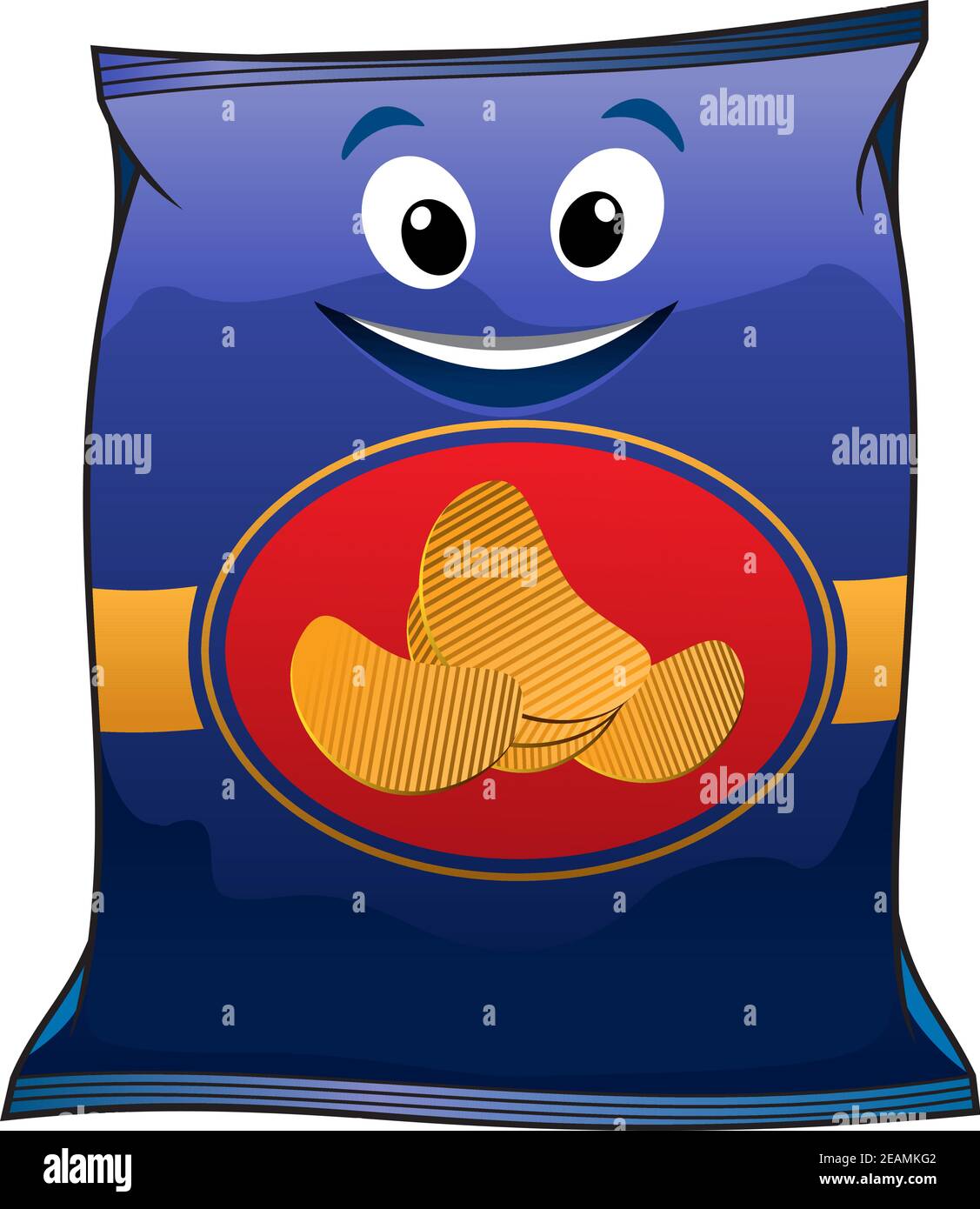 Potato chips packet cartoon character isolated on blue background for fast  food design Stock Vector Image & Art - Alamy
