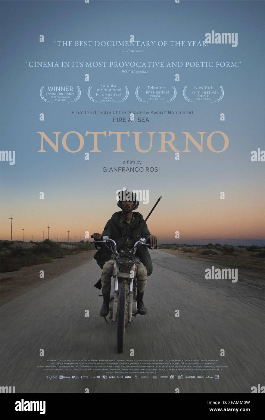 Notturno (2020) directed by Gianfranco Rosi. Documentary about people trying to survive in the war-torn Middle East. Stock Photo