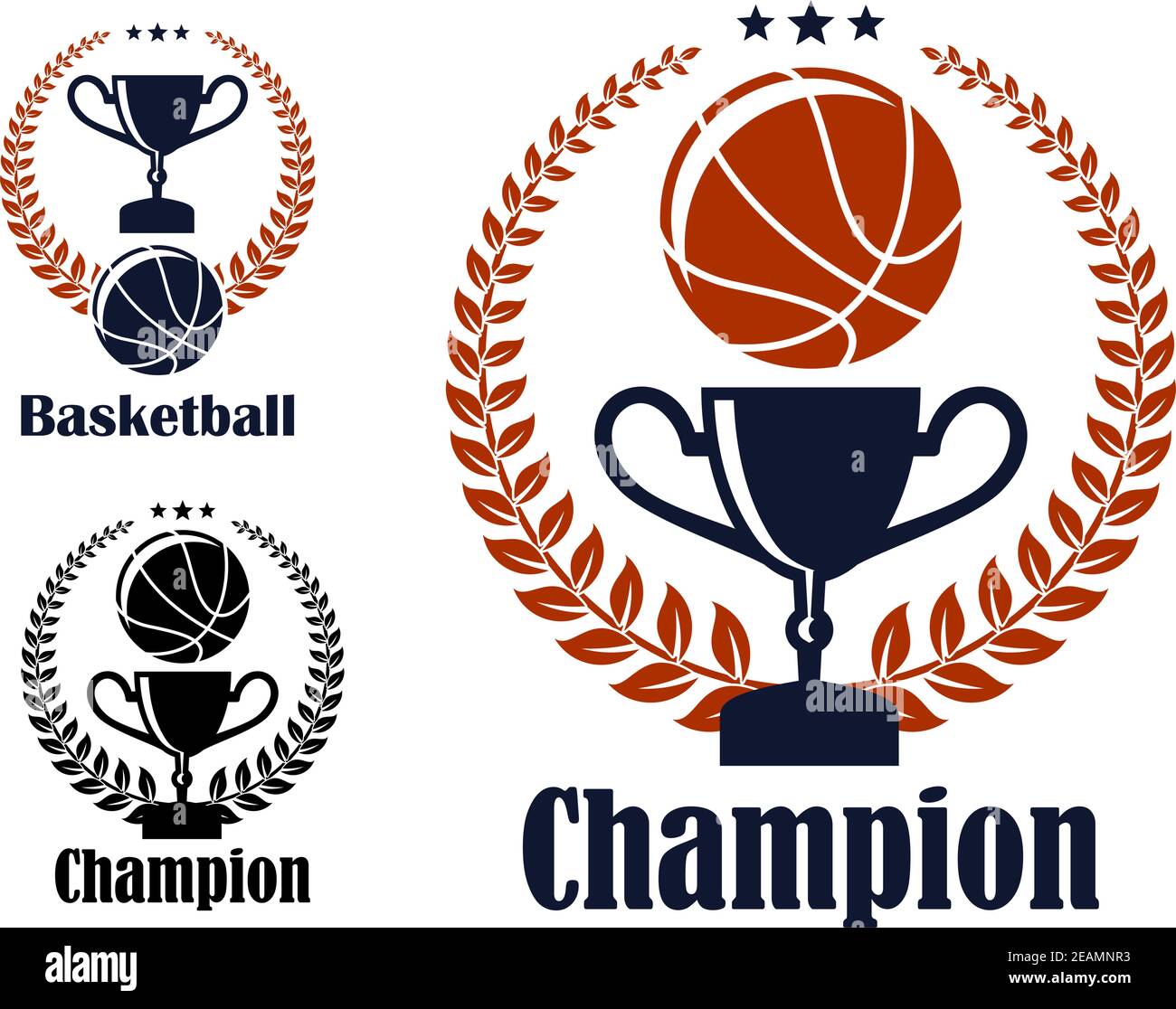 Championship trophy logo design - basketball Vector Image