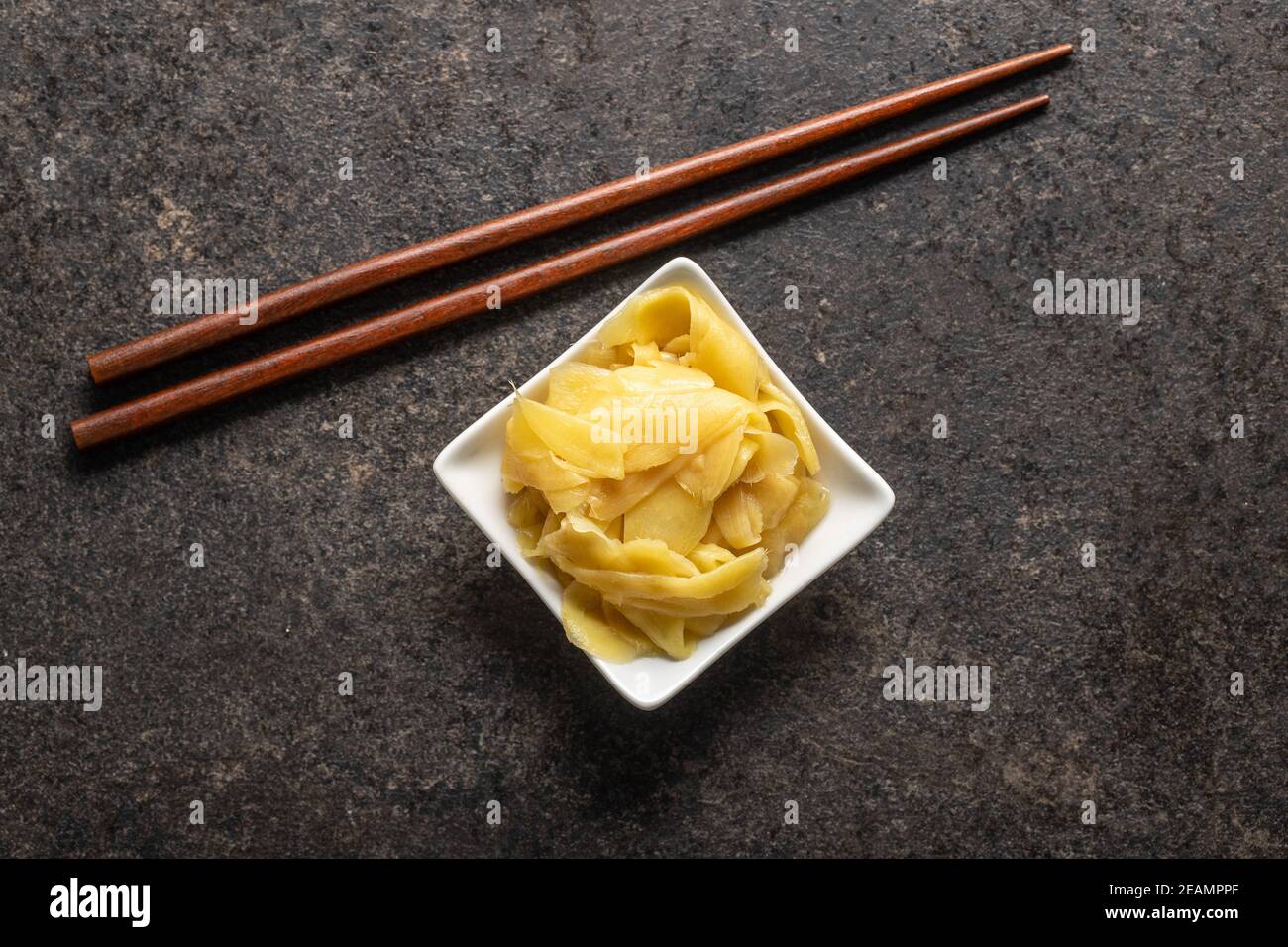 Pickled sushi ginger slices Stock Photo