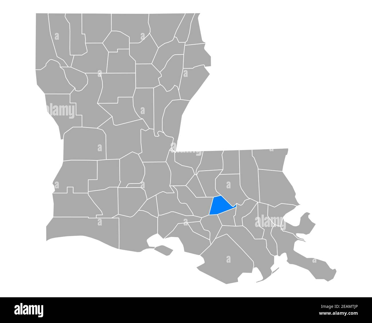 Map of Ascension in Louisiana Stock Photo Alamy