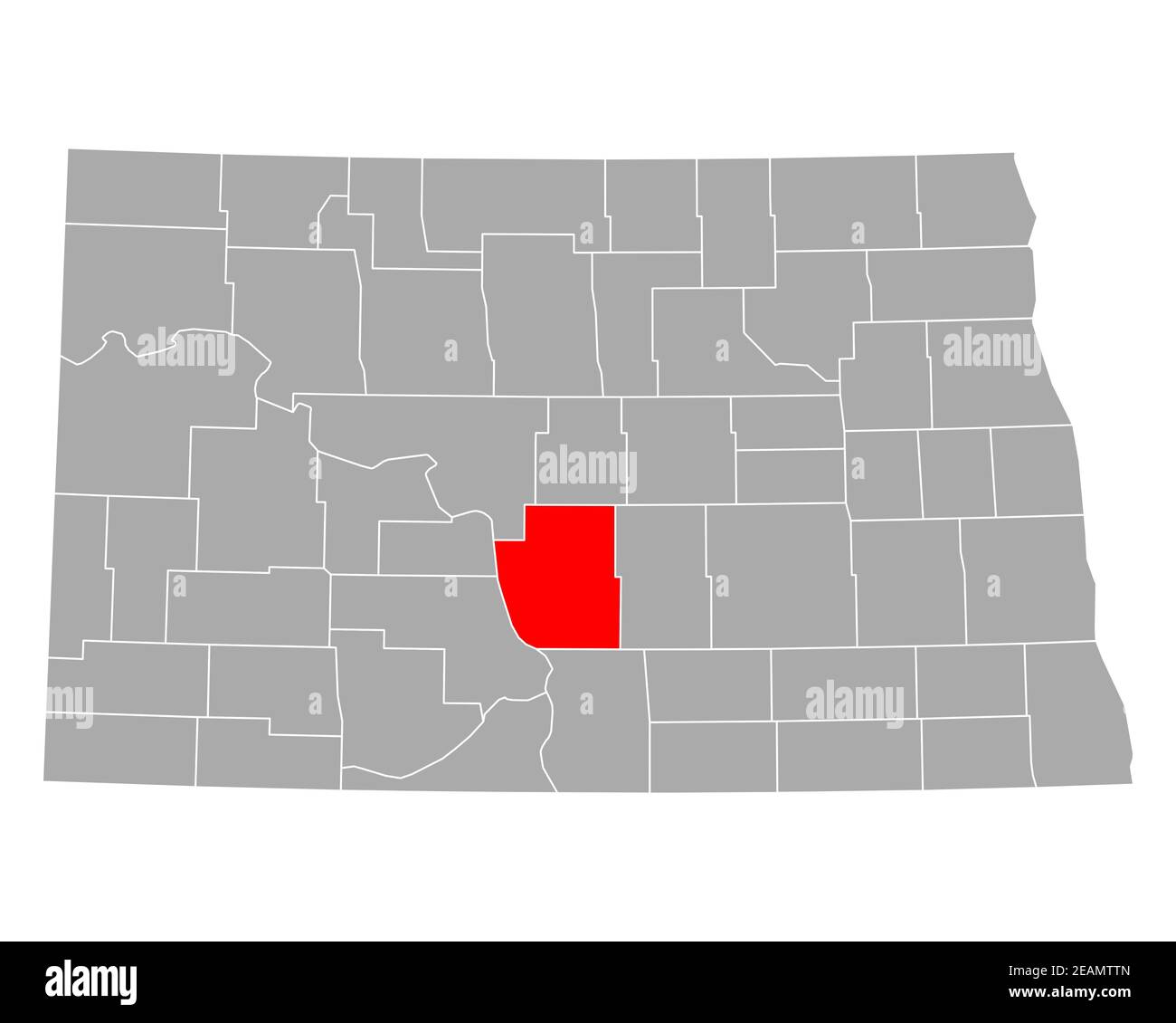 Map of Burleigh in North Dakota Stock Photo