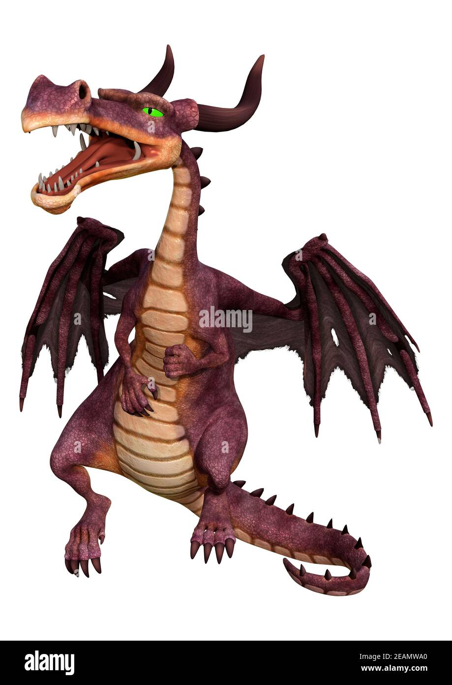 3D Rendering Fairy Tale Dragon on White Stock Photo - Alamy