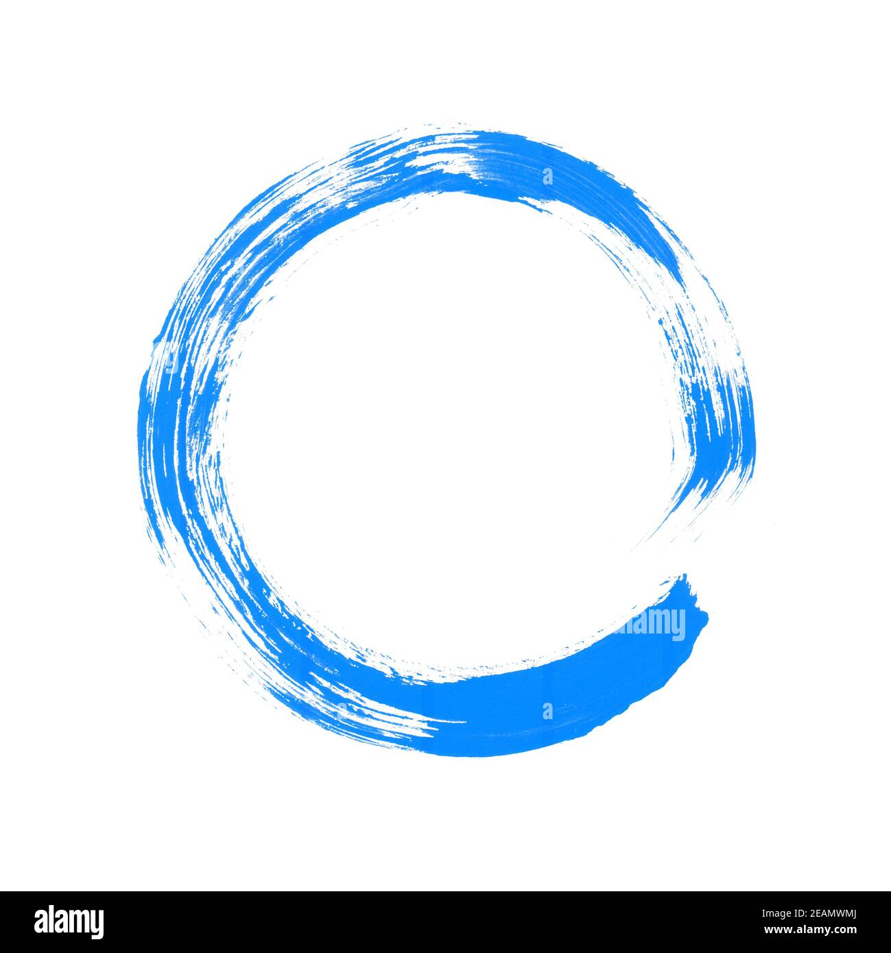 Paintbrush circle hand drawn with blue color Stock Photo Alamy