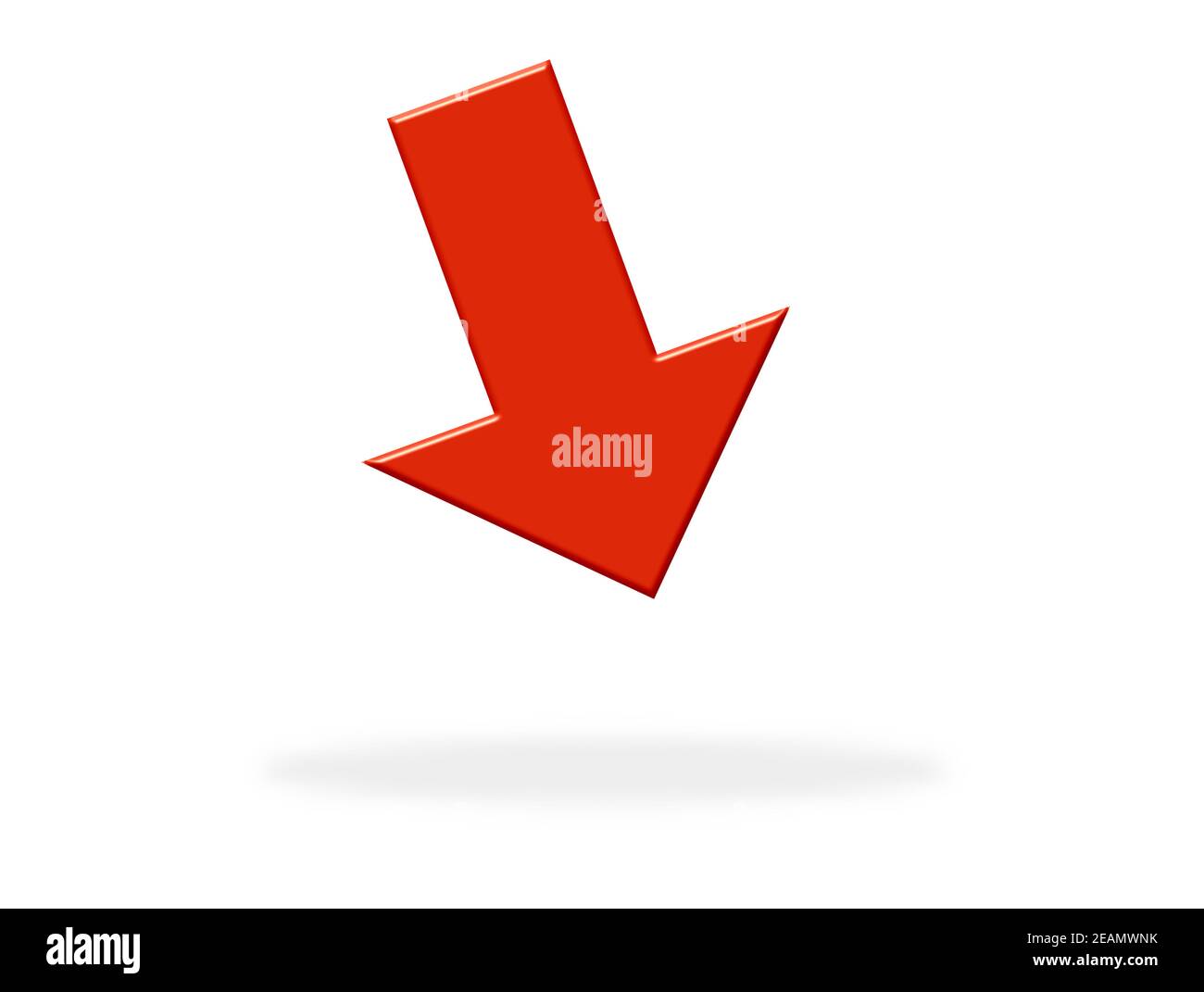 Financial Crash - Red arrow showing down Stock Photo