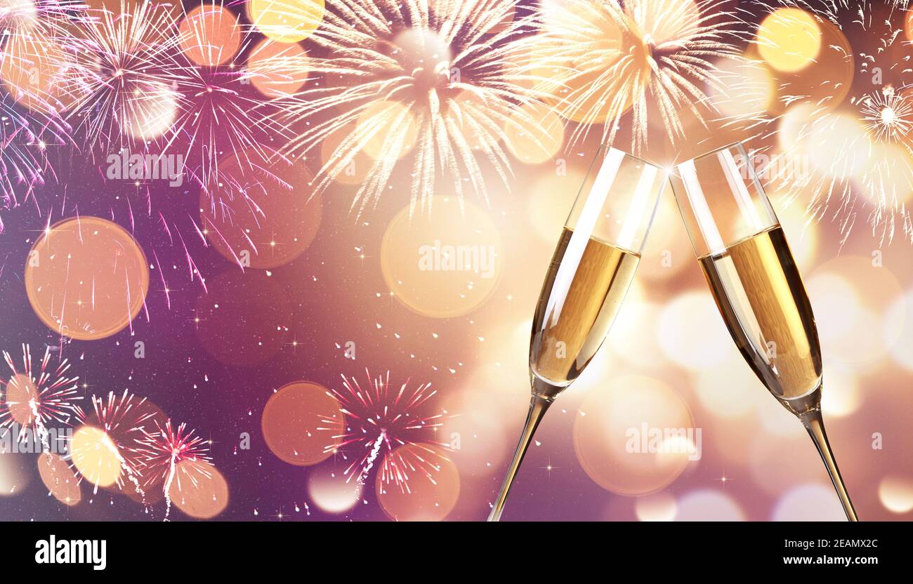 New years eve celebration background with champagne Stock Photo - Alamy
