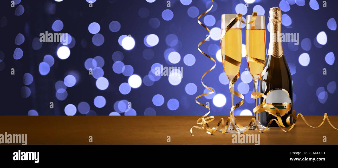 New years eve celebration background with champagne Stock Photo - Alamy