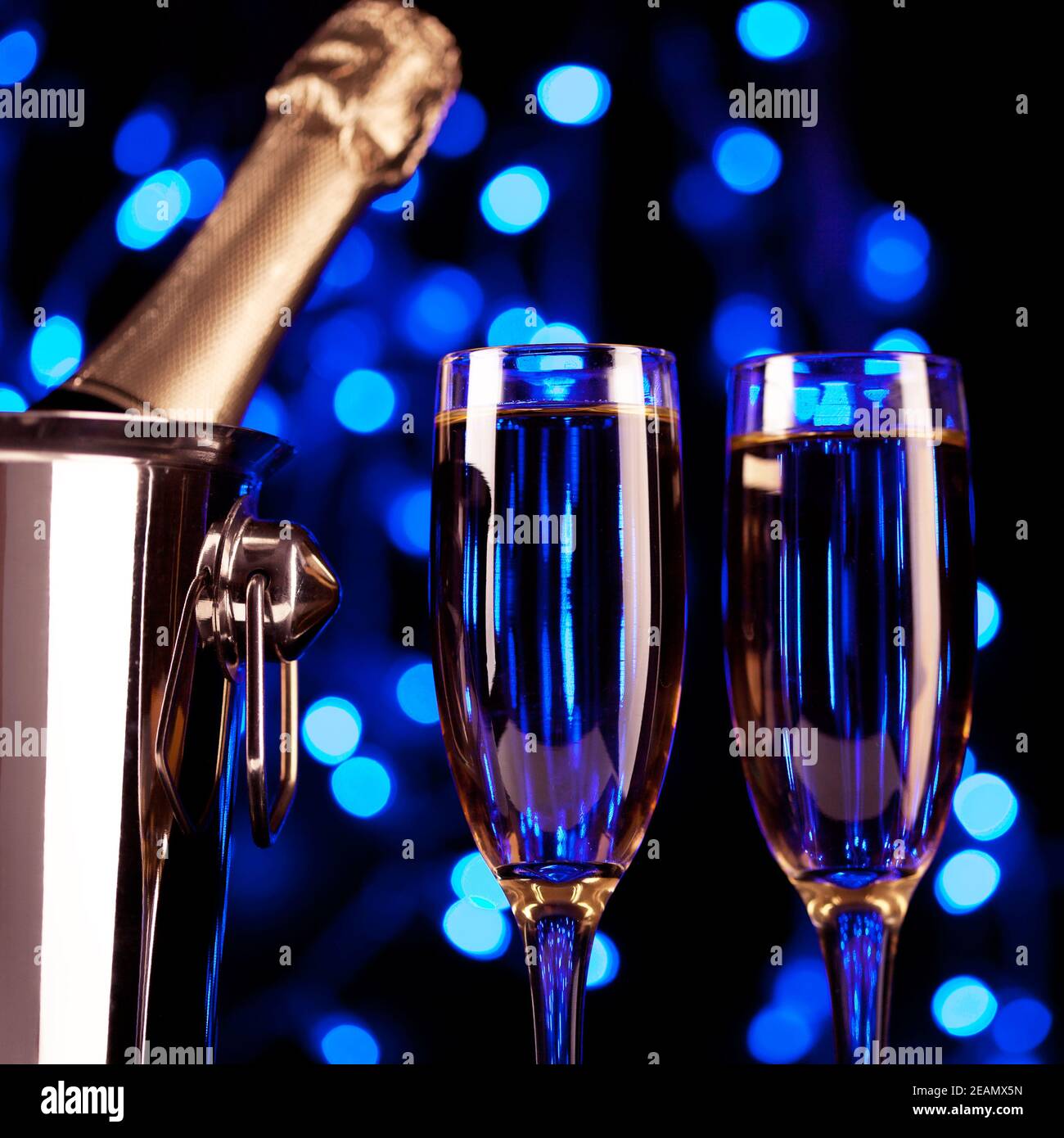 New Years Eve Celebration Background With Champagne Stock Photo - Alamy