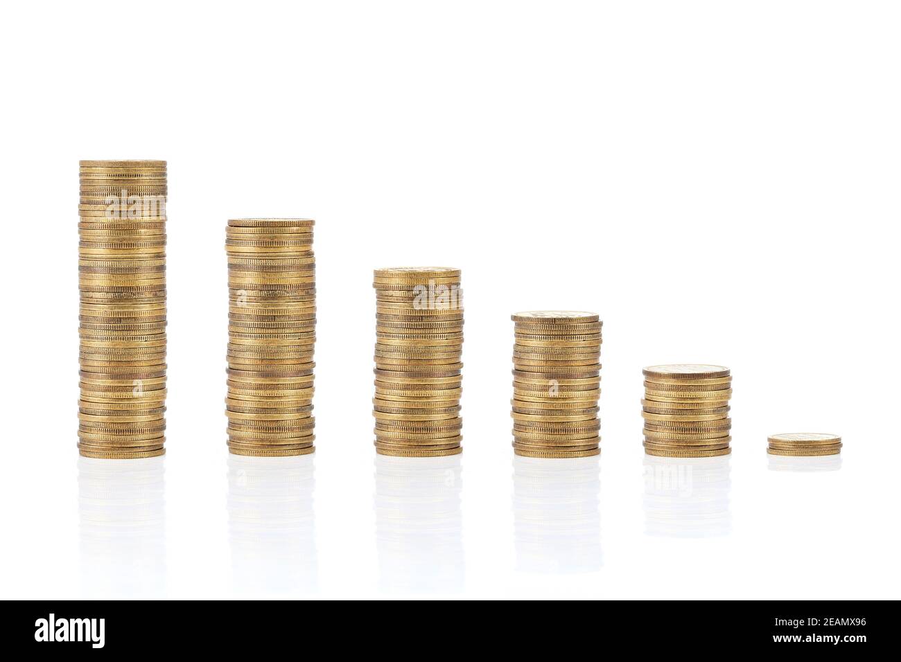Savings. Investment concept with golden coins. Stock Photo