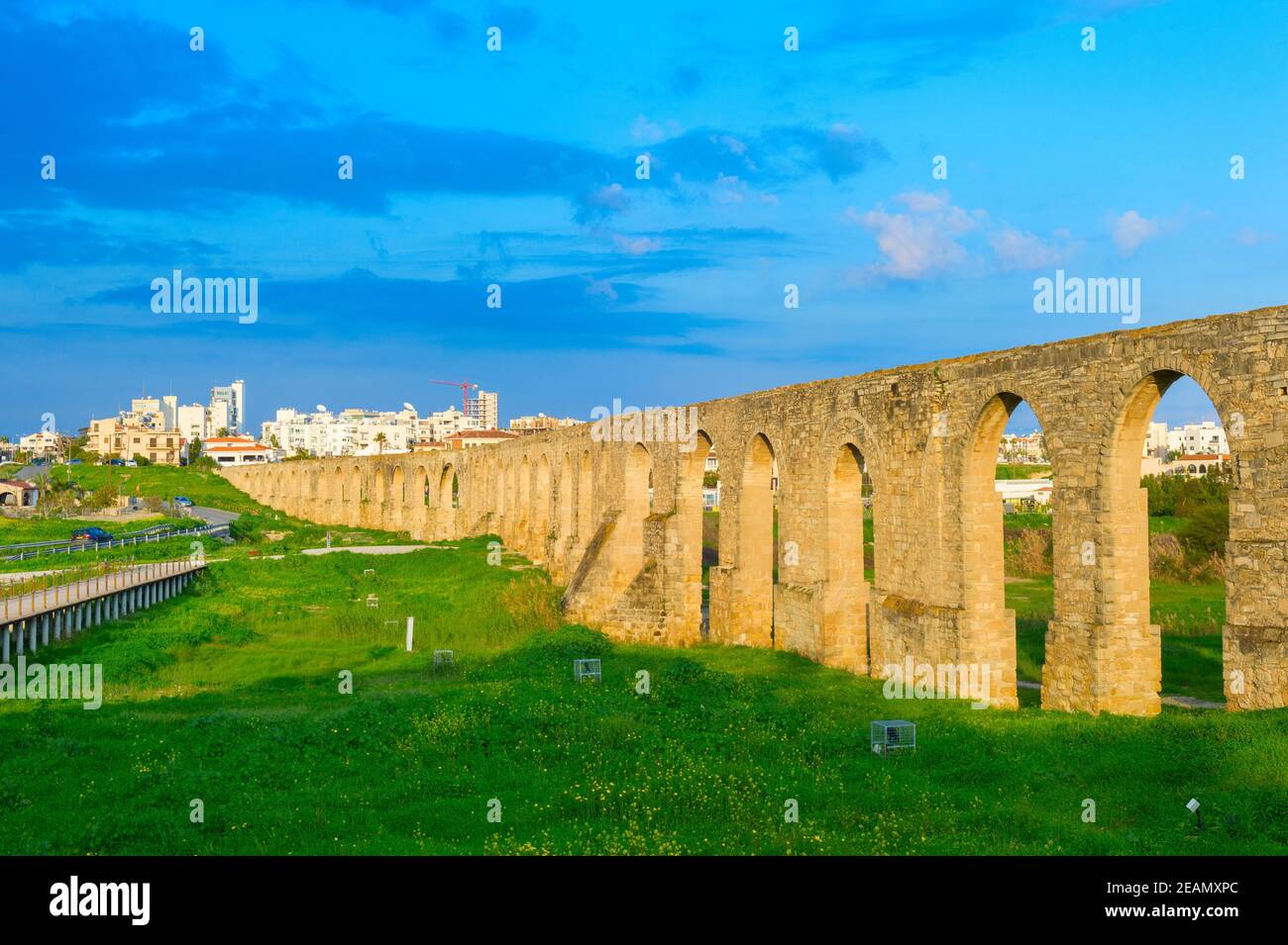 Kamares Aqueduct site Larnaca Cyprus Stock Photo