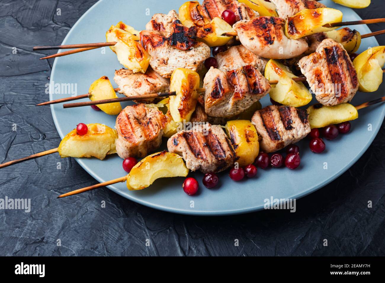 Turkey kebab with apple Stock Photo - Alamy