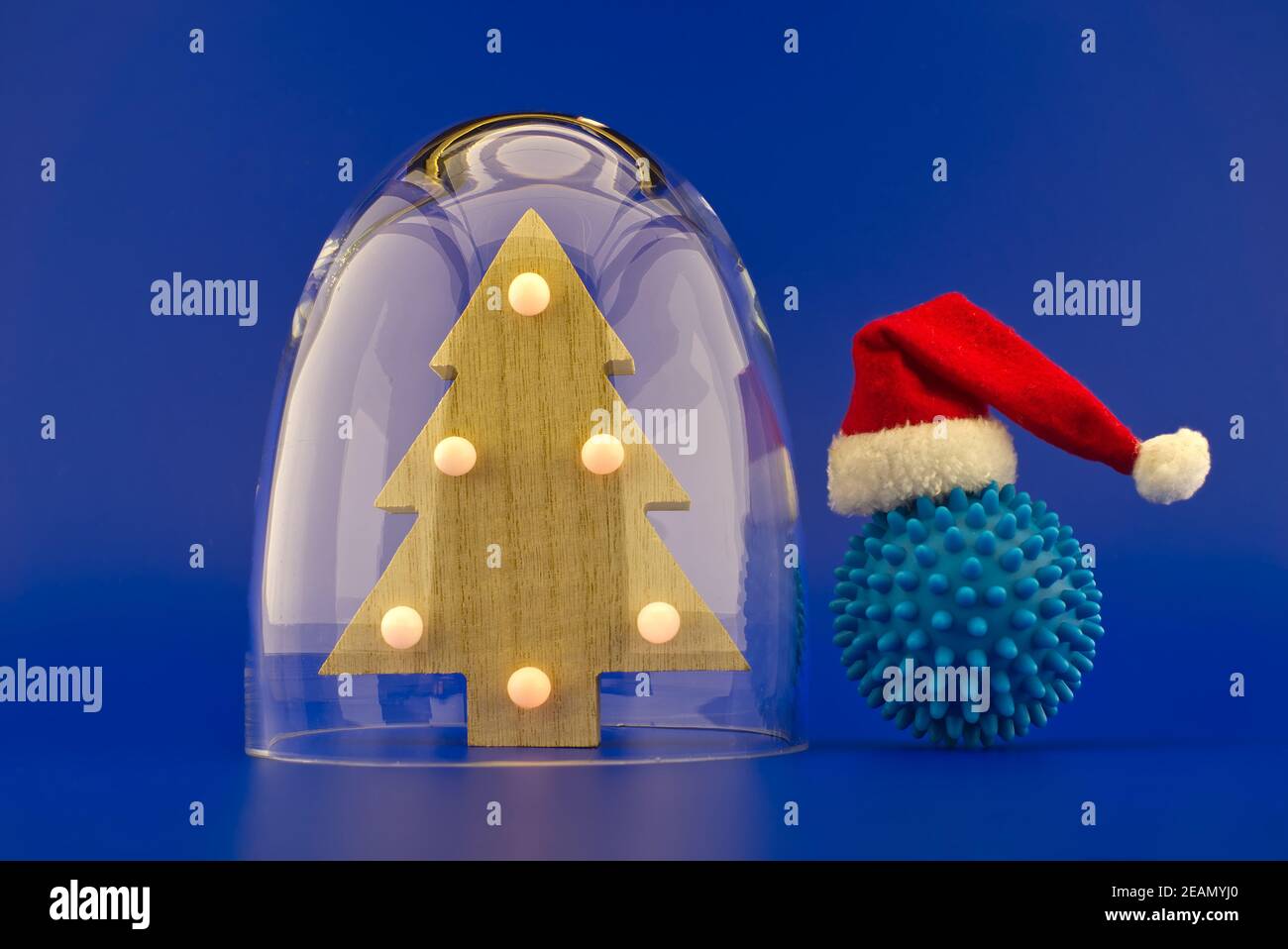 Christmas tree under protective shield Stock Photo Alamy