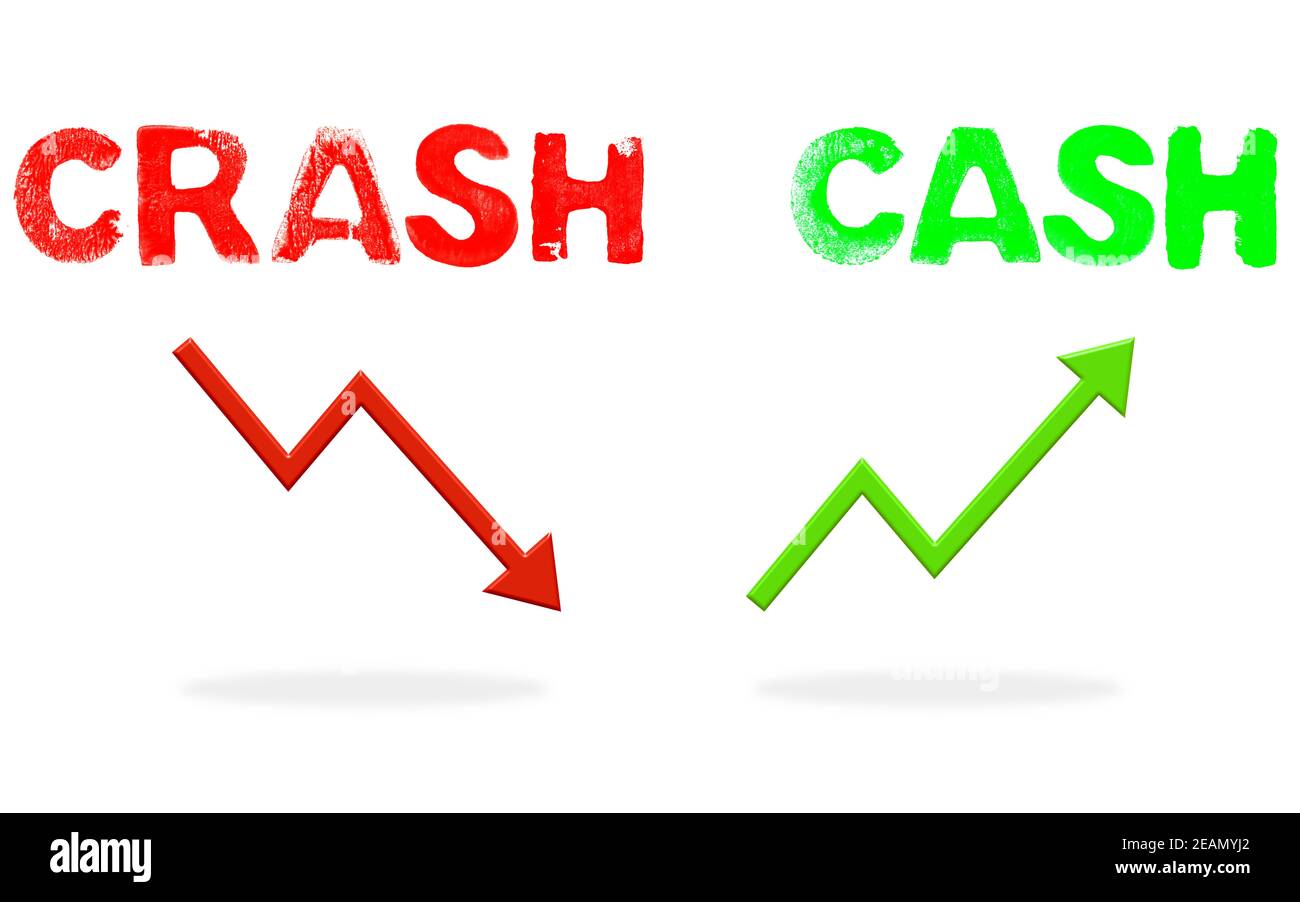 Investment after crash brings cash - Investment concept with arrows Stock Photo