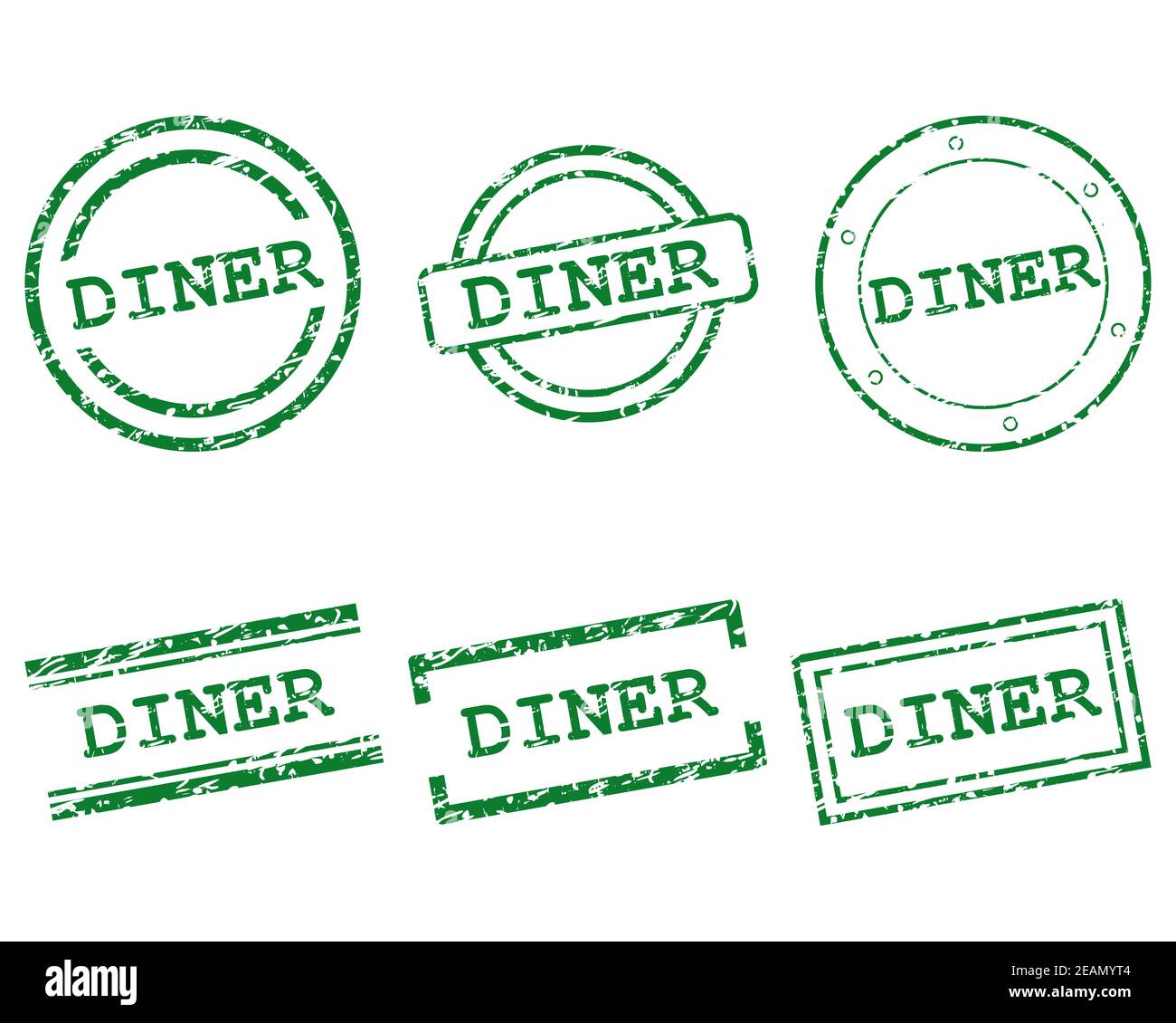 Diner stamps Stock Photo