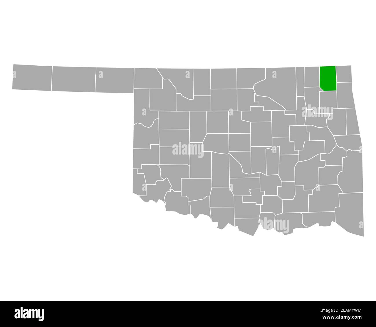 Map of Craig in Oklahoma Stock Photo
