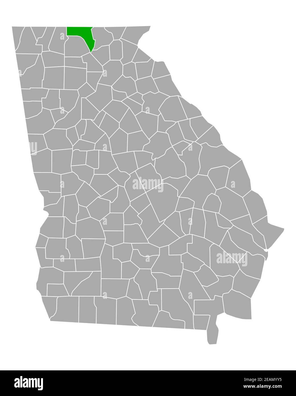 Map of Fannin in Georgia Stock Photo