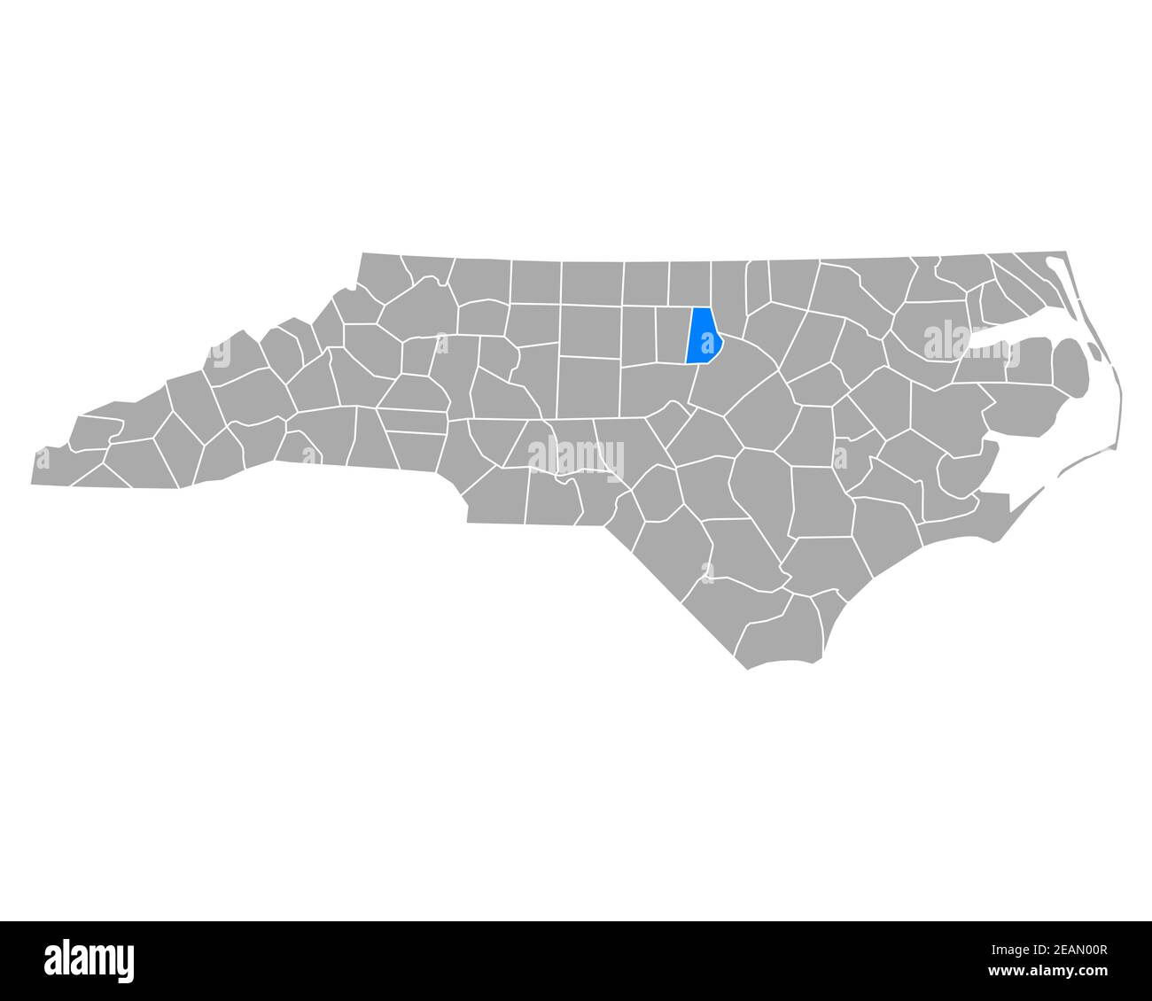 Map of Durham in North Carolina Stock Photo