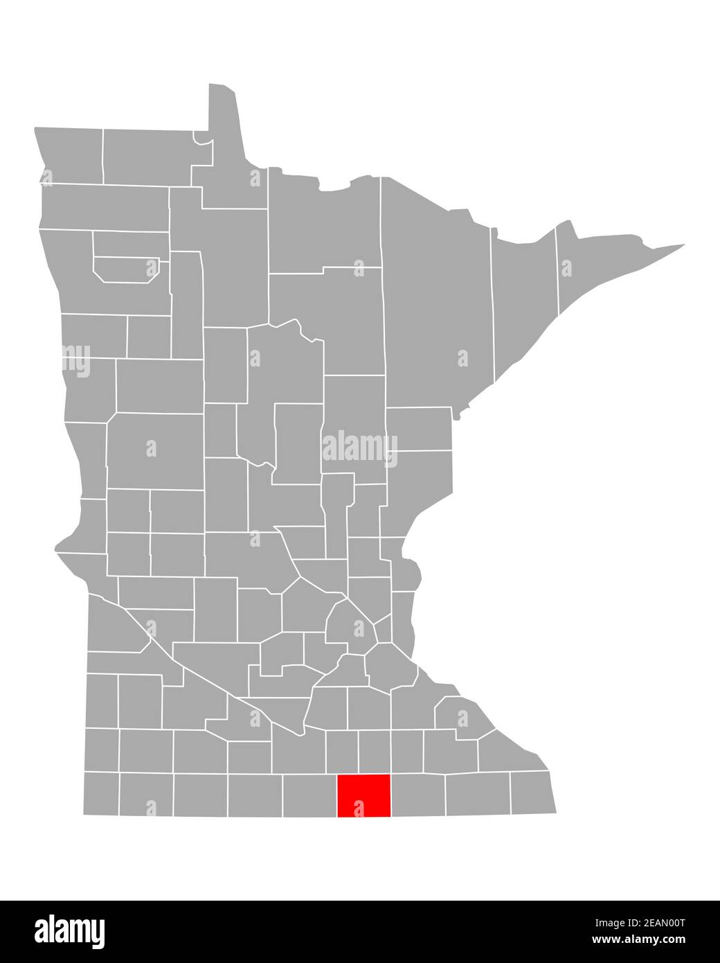 Map of Freeborn in Minnesota Stock Photo