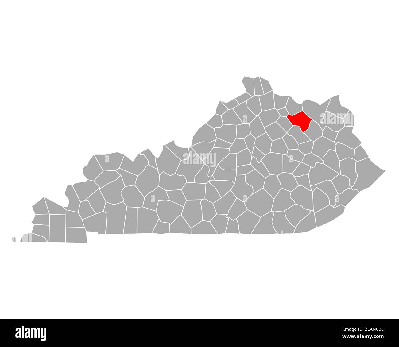 Map of Fleming in Kentucky Stock Photo