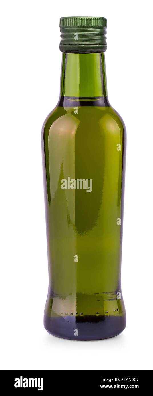 green bottle with olive oil on white background Stock Photo - Alamy