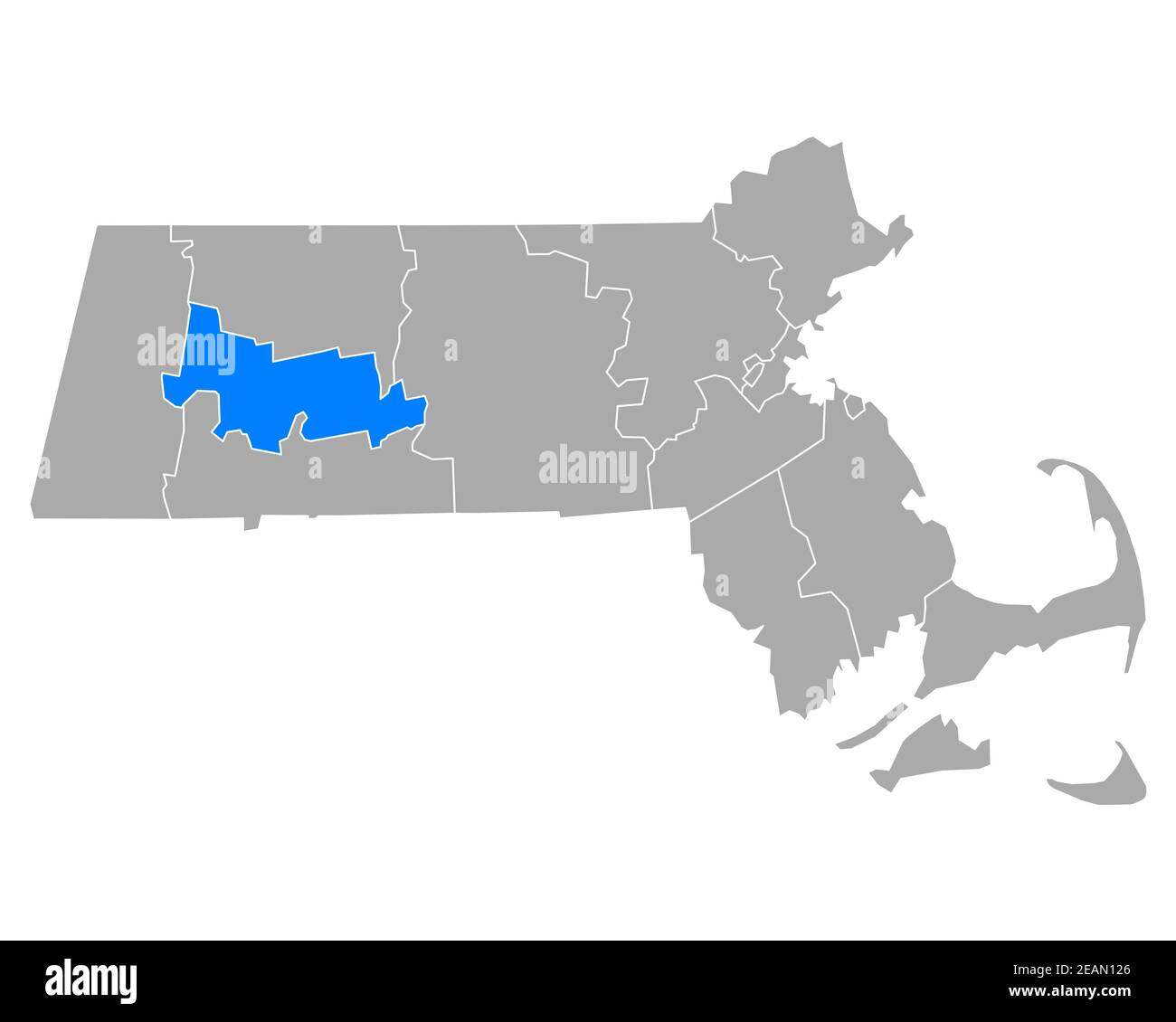 Map of Hampshire in Massachusetts Stock Photo Alamy