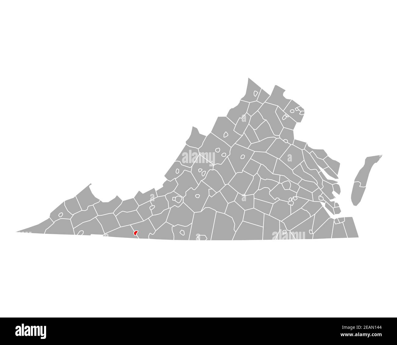 Map of Galax in Virginia Stock Photo