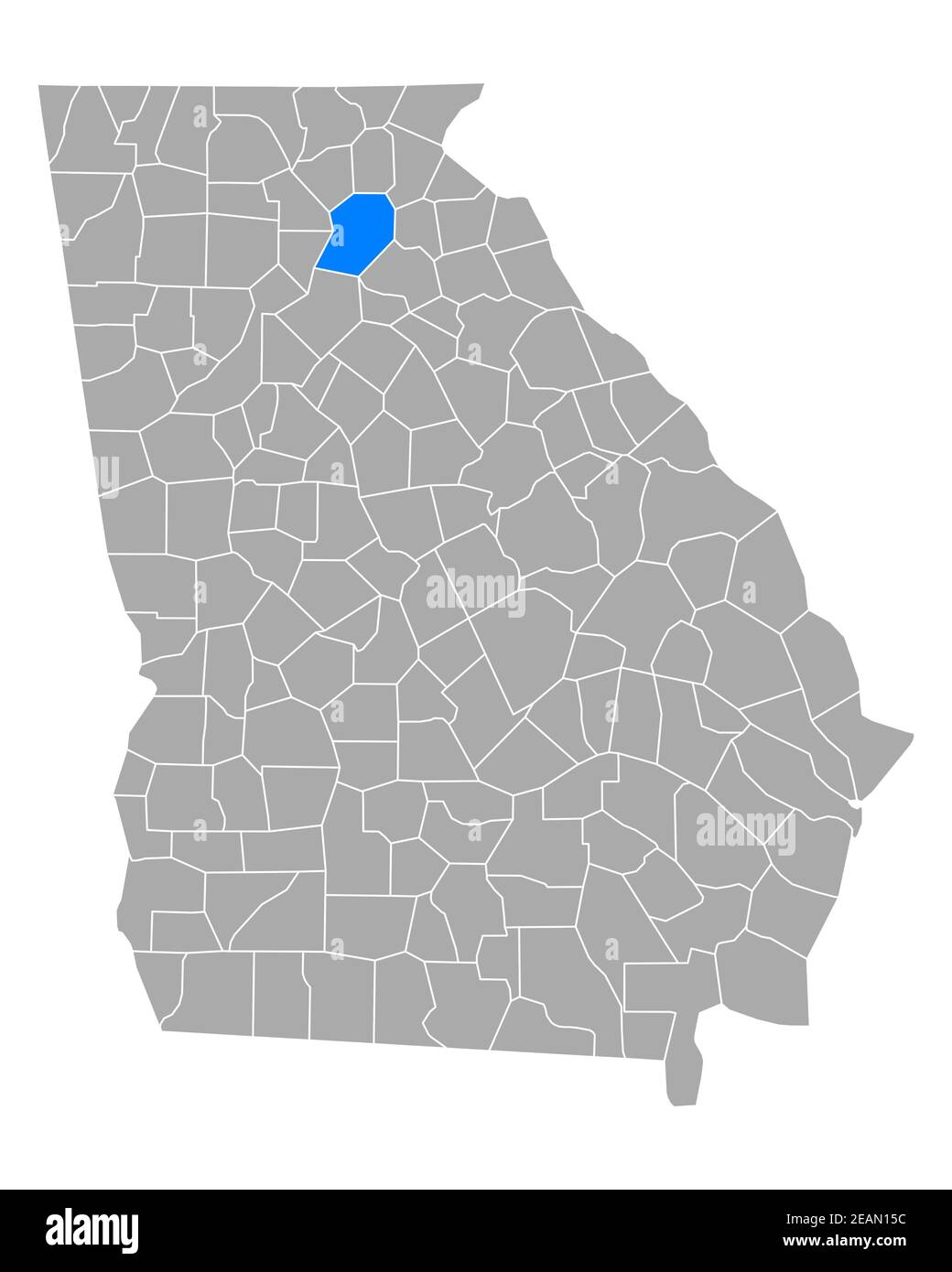 Map of Hall in Georgia Stock Photo