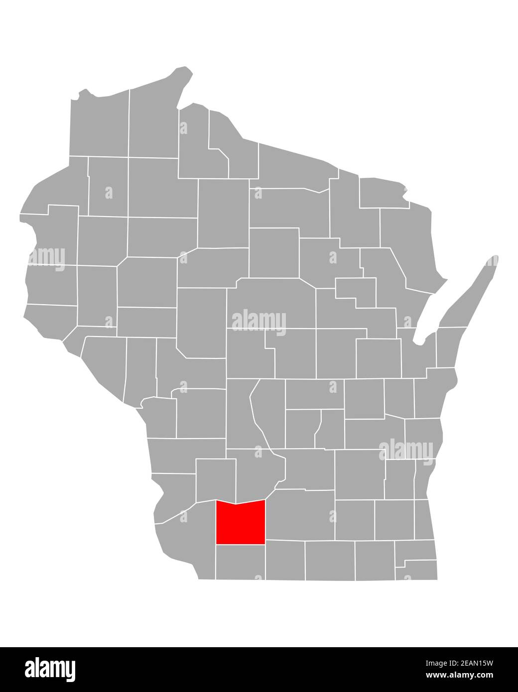Map of Iowa in Wisconsin