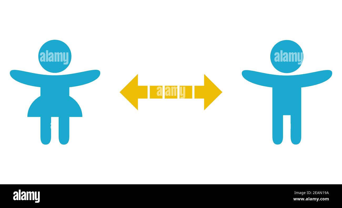 Illustration of two playing children with distance to each other Stock ...