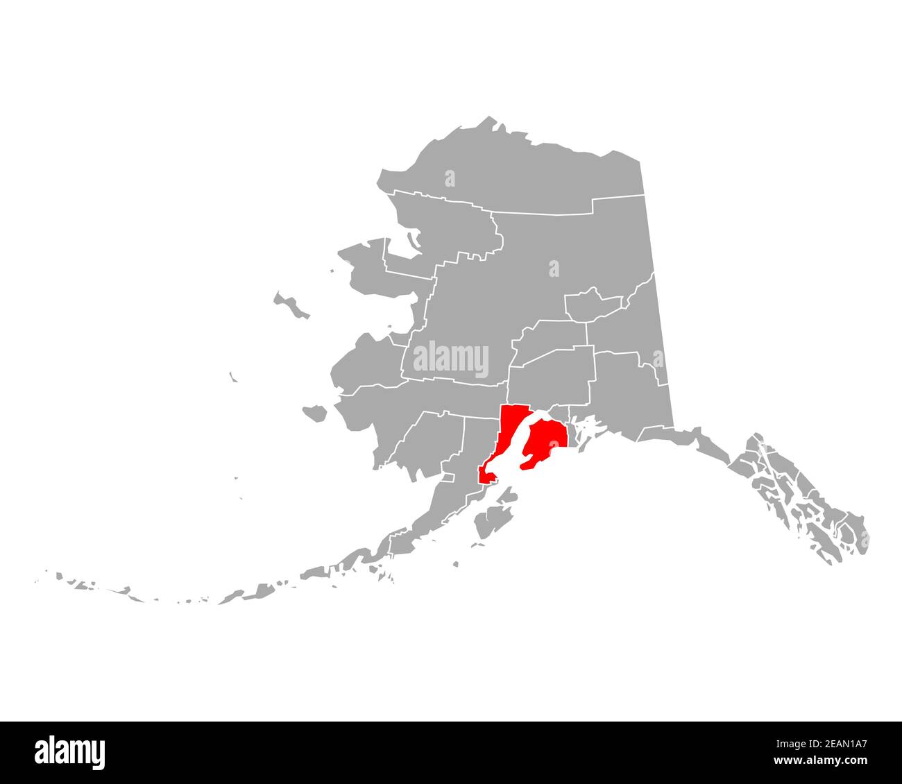 Map of Kenai Peninsula in Alaska Stock Photo Alamy
