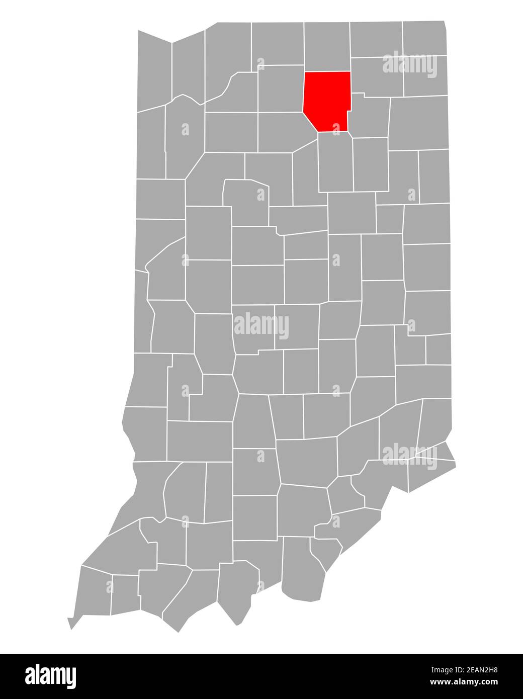 Map of Kosciusko in Indiana Stock Photo