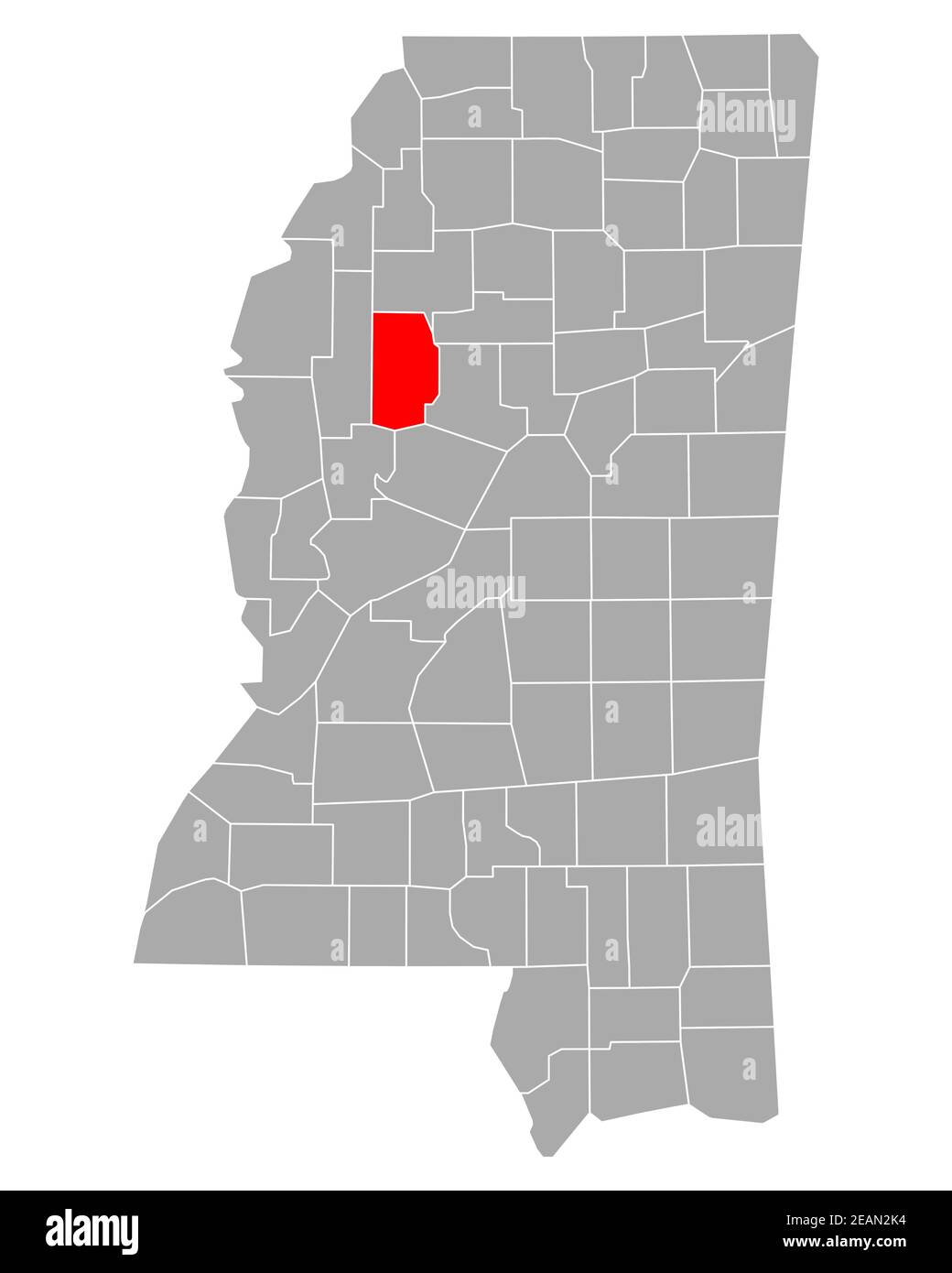 Map of Leflore in Mississippi Stock Photo
