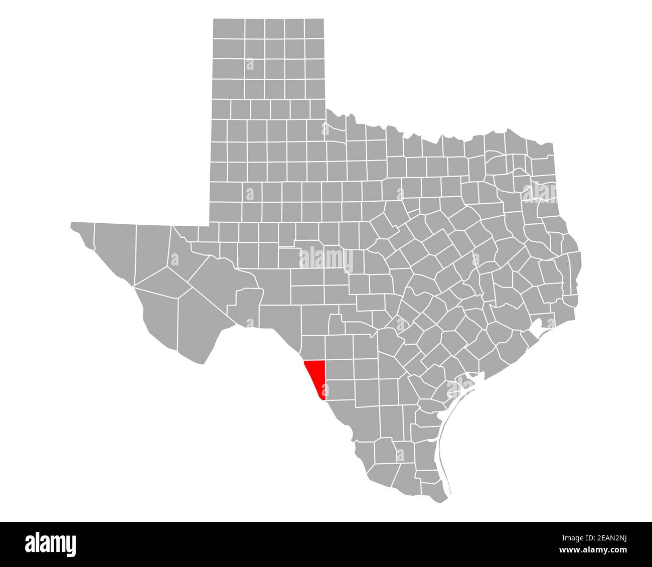 Map of Maverick in Texas Stock Photo