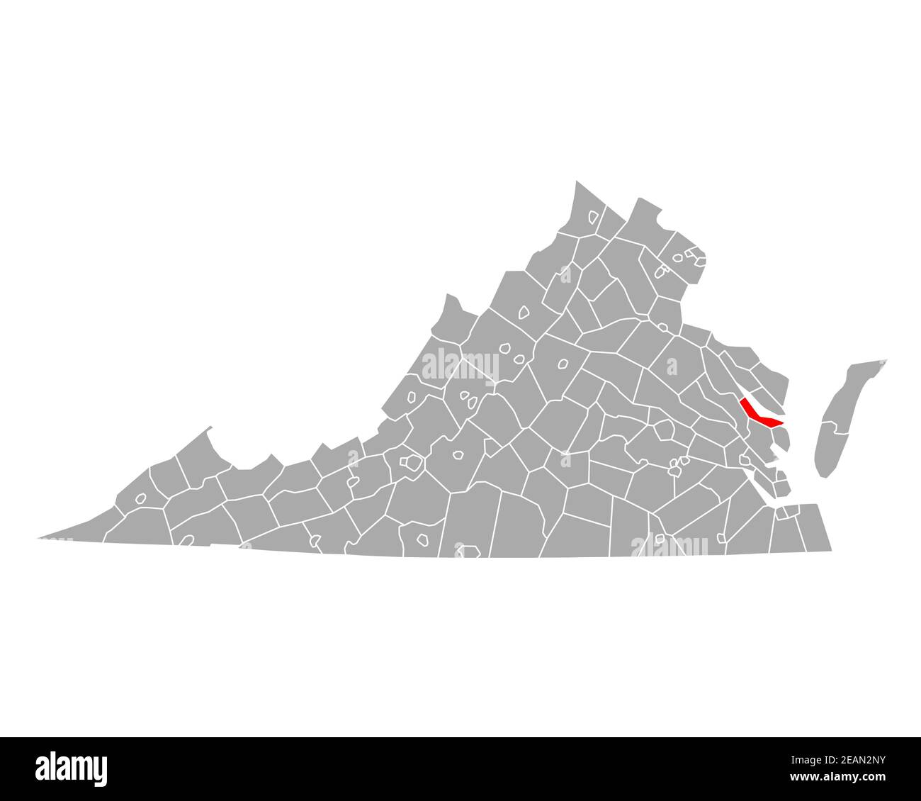 Map of Middlesex in Virginia Stock Photo Alamy