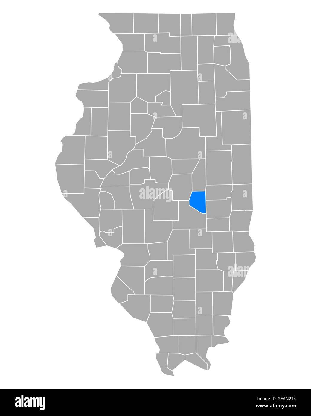 Map of Moultrie in Illinois Stock Photo