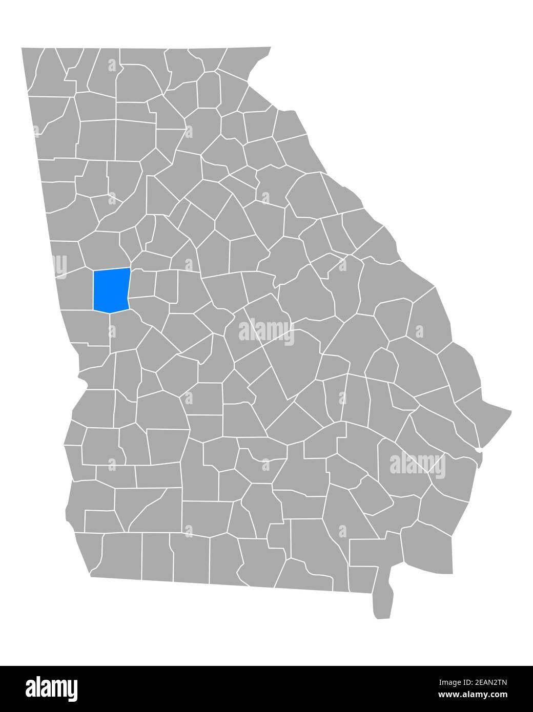 Map of Meriwether in Georgia Stock Photo